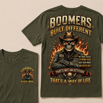 Boomers Built Different That's Not An Attitude That's A Way Of Life Custom Year T-shirt