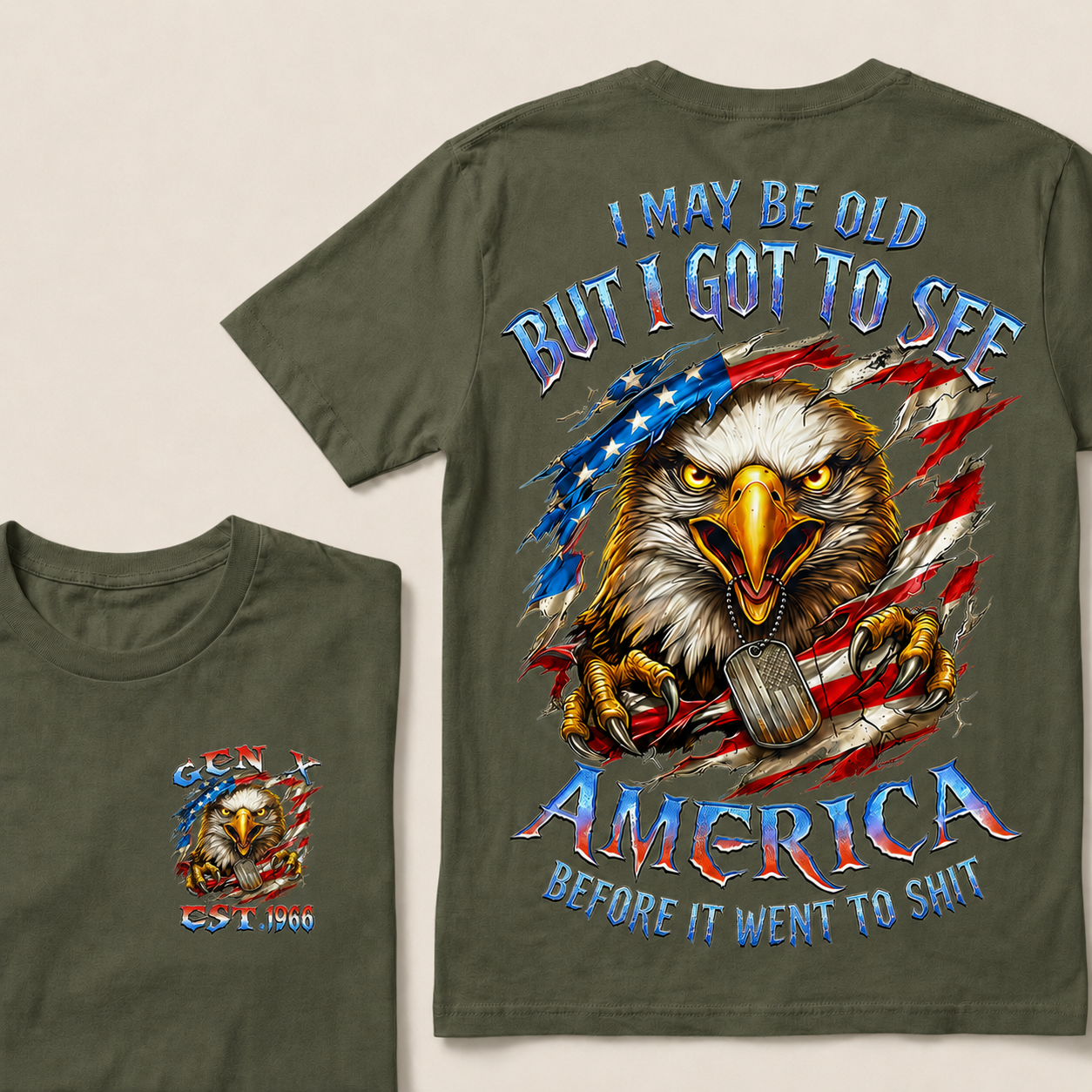 I May Be Old But I Got To See America Before It Went To Shit Custom Year T-shirt