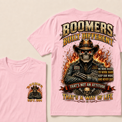 Boomers Built Different That's Not An Attitude That's A Way Of Life Custom Year T-shirt