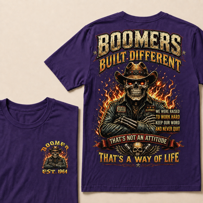 Boomers Built Different That's Not An Attitude That's A Way Of Life Custom Year T-shirt