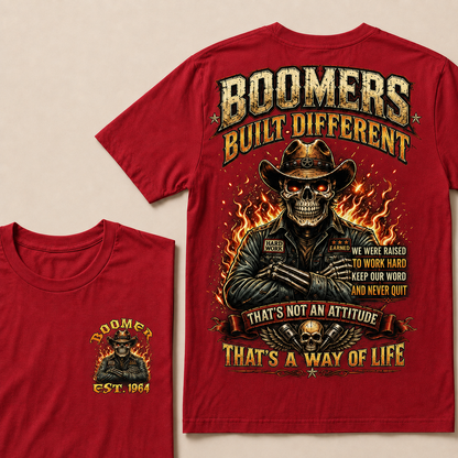 Boomers Built Different That's Not An Attitude That's A Way Of Life Custom Year T-shirt