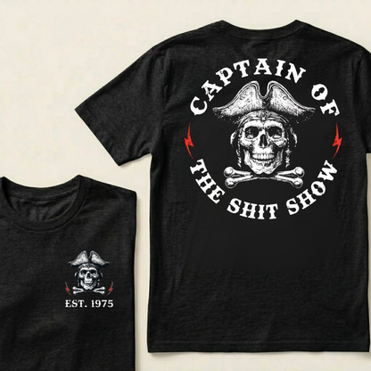 Custom Year Captain of the Shit Show Print T-Shirt