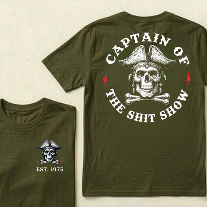 Custom Year Captain of the Shit Show Print T-Shirt