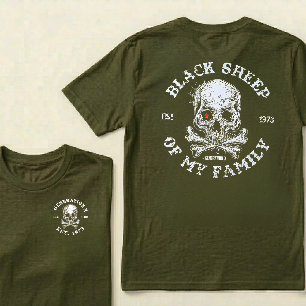 Custom EST.Year Customize GenX Black Sheep Of My Family T-Shirt