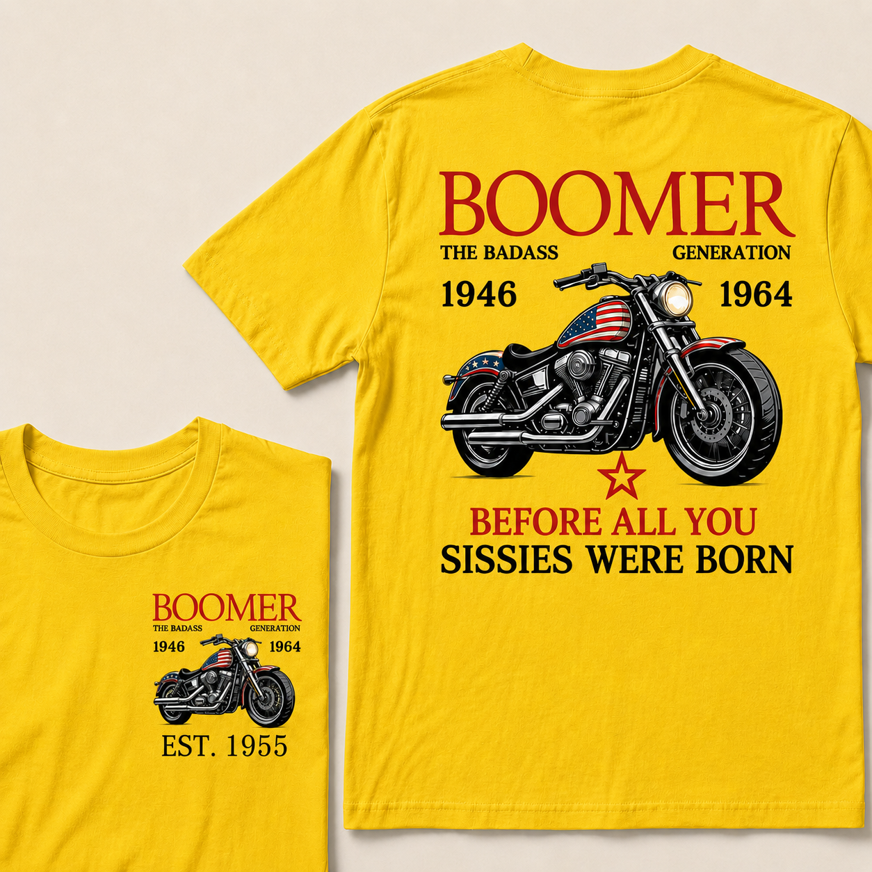 Boomer The Badass Generation Motorcycle rider Custom EST.Year T-shirts