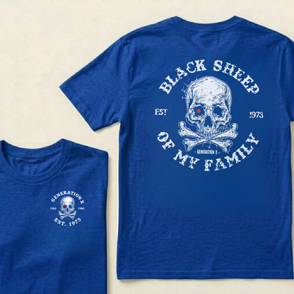 Custom EST.Year Customize GenX Black Sheep Of My Family T-Shirt