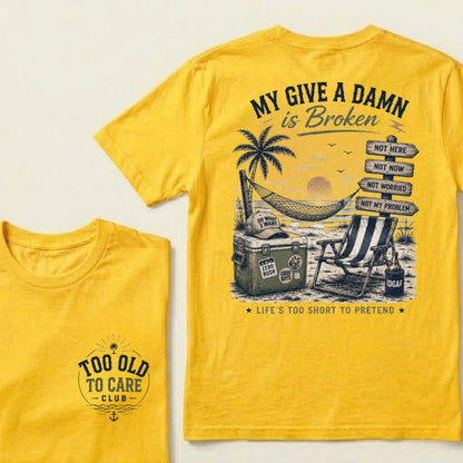My Give A Damn Is Broken Beach Retro T-Shirt