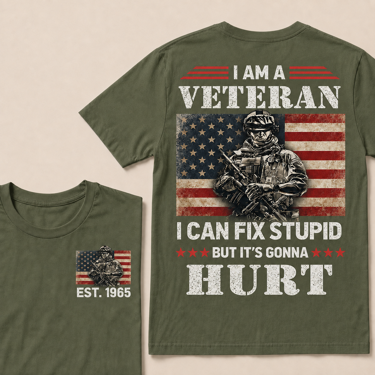 I Am A Veteran I Can Fix Stupid But It's Gonna Hurt Custom Year Tops