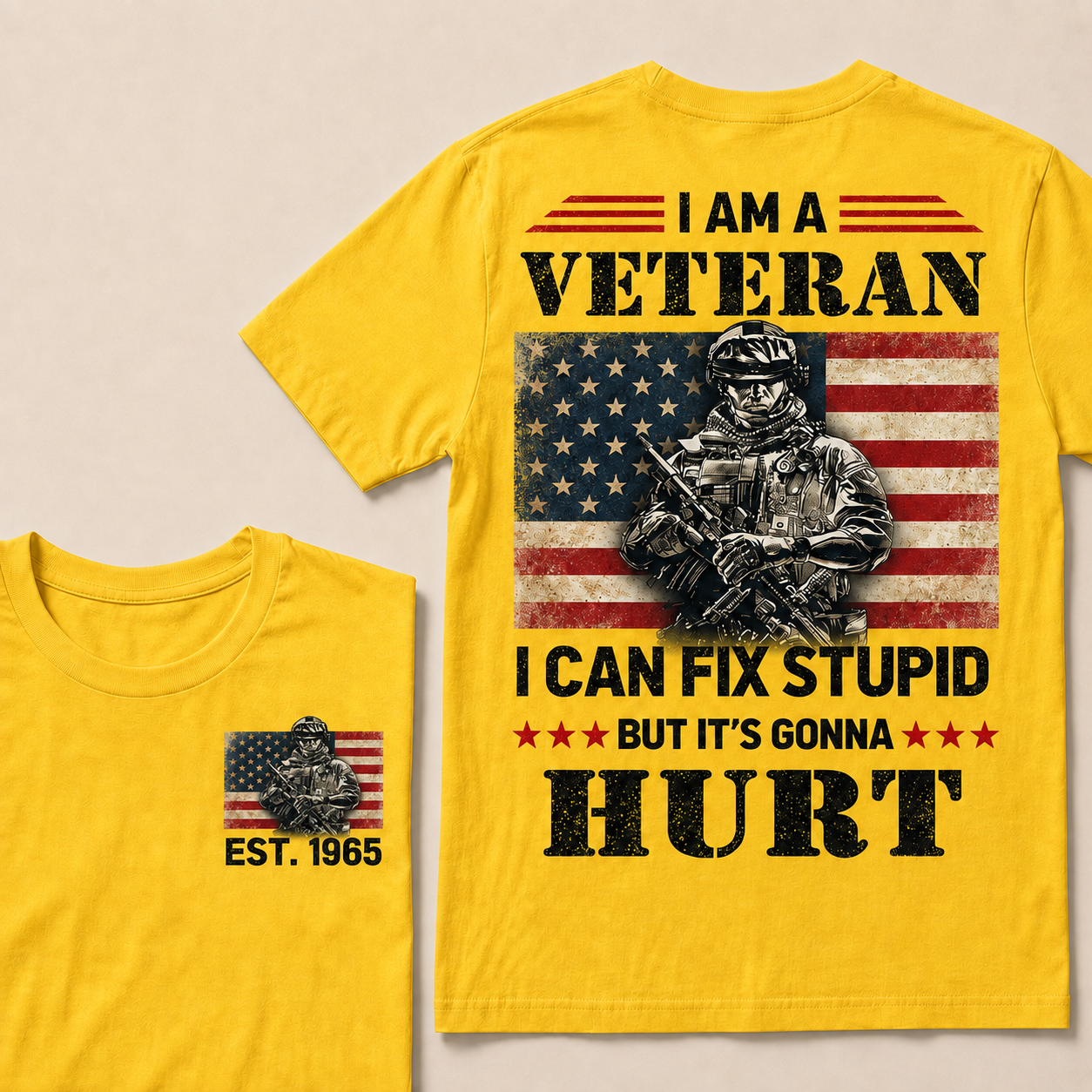 I Am A Veteran I Can Fix Stupid But It's Gonna Hurt Custom Year Tops