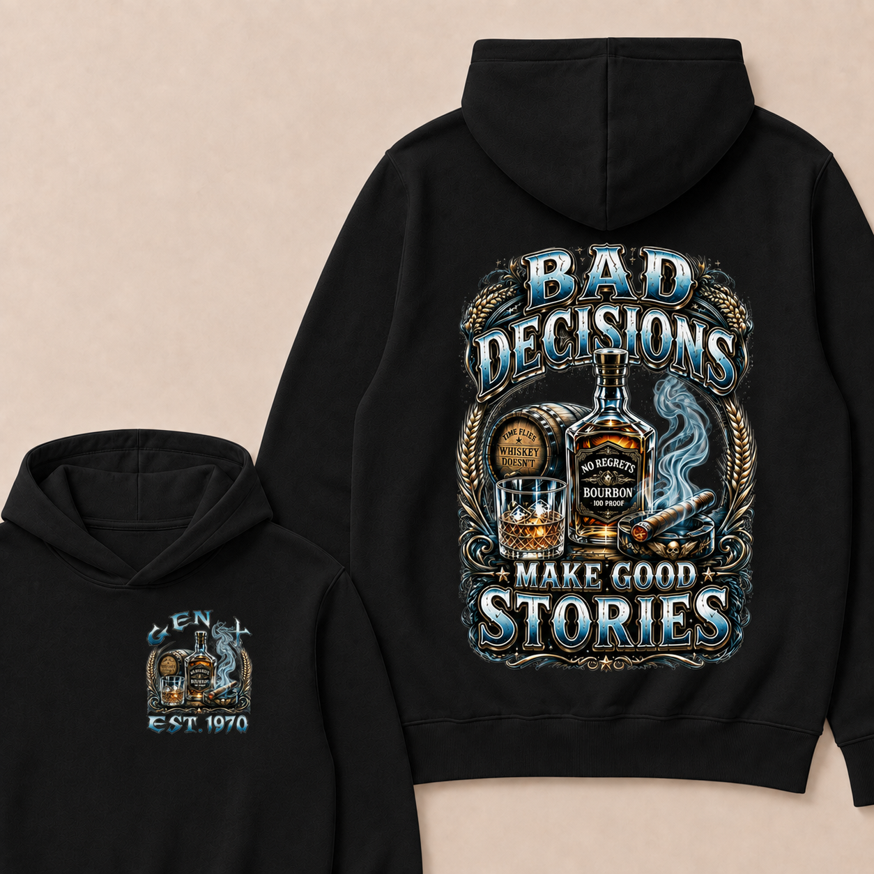 Bad Decisions Make Good Stories Custom Year Hoodie