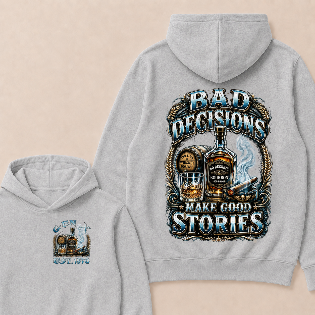 Bad Decisions Make Good Stories Custom Year Hoodie