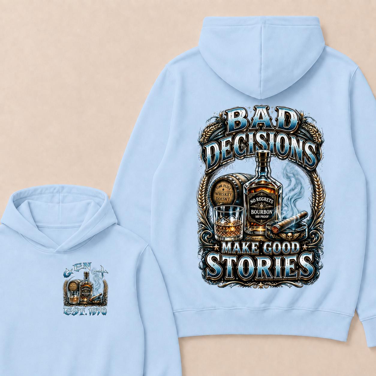 Bad Decisions Make Good Stories Custom Year Hoodie