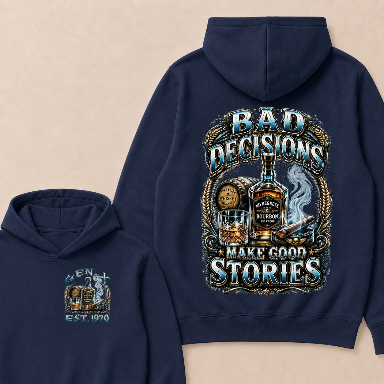 Bad Decisions Make Good Stories Custom Year Hoodie