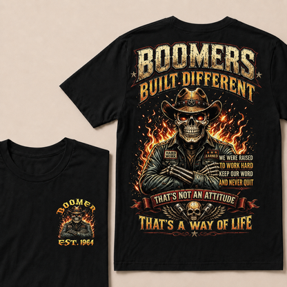 Boomers Built Different That's Not An Attitude That's A Way Of Life Custom Year T-shirt