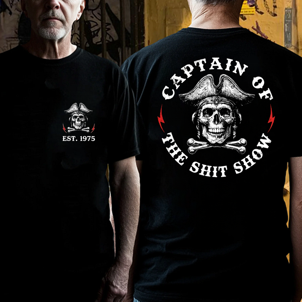 Custom Year Captain of the Shit Show Print T-Shirt
