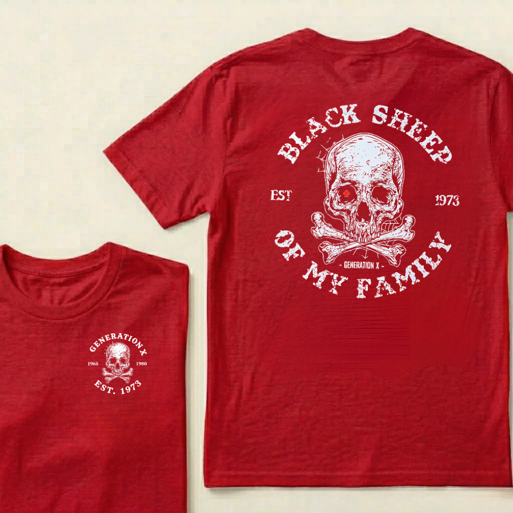 Custom EST.Year Customize GenX Black Sheep Of My Family T-Shirt