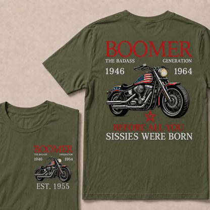 Boomer The Badass Generation Motorcycle rider Custom EST.Year T-shirts